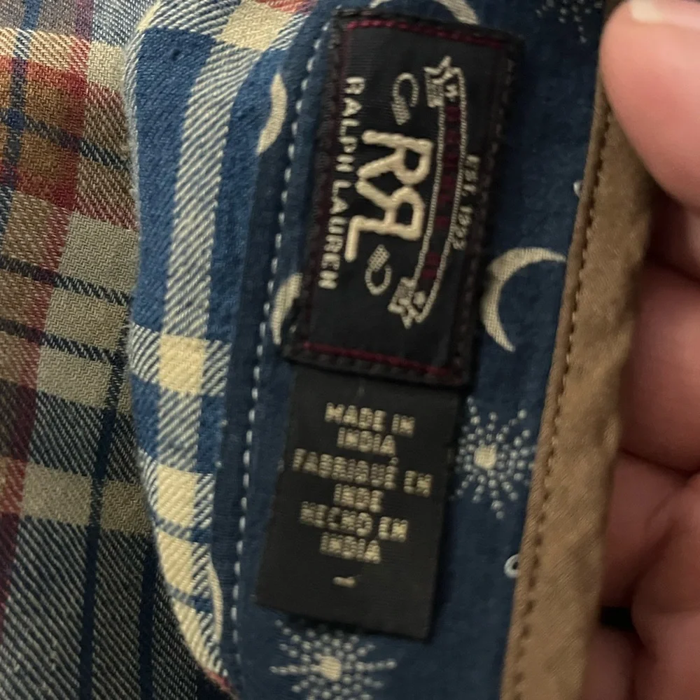 Ralph Lauren Double RL Blue Plaid Midi Skirt with Brown and Cream - Picture 5 of 6